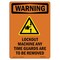 Signmission OSHA WARNING Sign, Lockout Machine Any W/ Symbol, 7in X 5in Decal, 5" W, 7" H, Portrait OS-WS-D-57-V-13311 - alternate 1